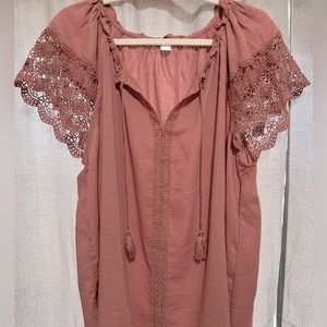 Lace/Tassel Detail Corral Blouse